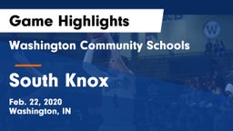 Washington Community Schools vs South Knox  Game Highlights - Feb. 22, 2020