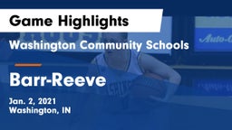 Washington Community Schools vs Barr-Reeve  Game Highlights - Jan. 2, 2021