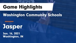 Washington Community Schools vs Jasper  Game Highlights - Jan. 16, 2021