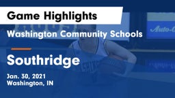 Washington Community Schools vs Southridge  Game Highlights - Jan. 30, 2021
