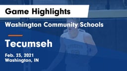 Washington Community Schools vs Tecumseh  Game Highlights - Feb. 23, 2021
