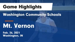 Washington Community Schools vs Mt. Vernon  Game Highlights - Feb. 26, 2021