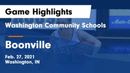 Washington Community Schools vs Boonville  Game Highlights - Feb. 27, 2021