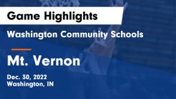 Washington Community Schools vs Mt. Vernon  Game Highlights - Dec. 30, 2022