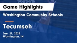 Washington Community Schools vs Tecumseh  Game Highlights - Jan. 27, 2023