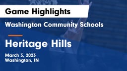 Washington Community Schools vs Heritage Hills  Game Highlights - March 3, 2023