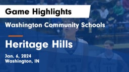 Washington Community Schools vs Heritage Hills  Game Highlights - Jan. 6, 2024