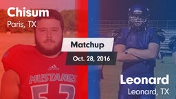 Matchup: North Lamar High Sch vs. Leonard  2016