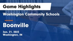 Washington Community Schools vs Boonville  Game Highlights - Jan. 21, 2023