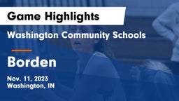 Washington Community Schools vs Borden  Game Highlights - Nov. 11, 2023
