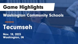 Washington Community Schools vs Tecumseh  Game Highlights - Nov. 18, 2023