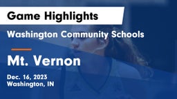 Washington Community Schools vs Mt. Vernon  Game Highlights - Dec. 16, 2023