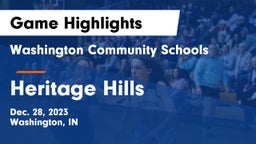 Washington Community Schools vs Heritage Hills  Game Highlights - Dec. 28, 2023