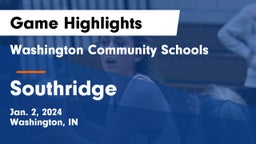 Washington Community Schools vs Southridge  Game Highlights - Jan. 2, 2024