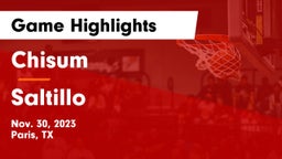 Chisum vs Saltillo  Game Highlights - Nov. 30, 2023