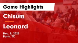 Chisum vs Leonard  Game Highlights - Dec. 8, 2023