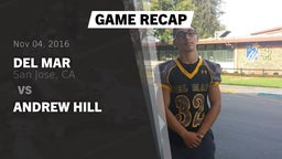 Recap: Del Mar  vs. Andrew Hill 2016