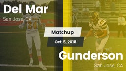 Matchup: Del Mar  vs. Gunderson  2018
