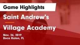 Saint Andrew's  vs Village Academy  Game Highlights - Nov. 26, 2019