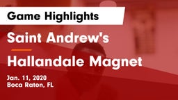 Saint Andrew's  vs Hallandale Magnet  Game Highlights - Jan. 11, 2020