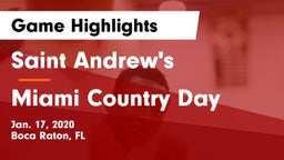 Saint Andrew's  vs Miami Country Day  Game Highlights - Jan. 17, 2020