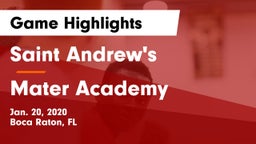 Saint Andrew's  vs Mater Academy Game Highlights - Jan. 20, 2020