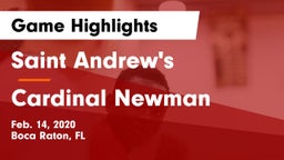 Saint Andrew's  vs Cardinal Newman   Game Highlights - Feb. 14, 2020