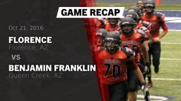 Recap: Florence  vs. Benjamin Franklin  2016