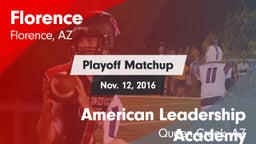 Matchup: Florence  vs. American Leadership Academy 2016