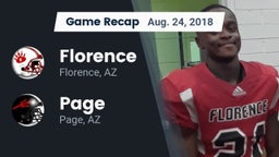 Recap: Florence  vs. Page  2018
