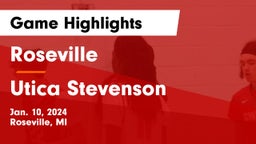 Roseville  vs Utica Stevenson  Game Highlights - Jan. 10, 2024