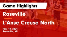 Roseville  vs L'Anse Creuse North  Game Highlights - Jan. 18, 2024