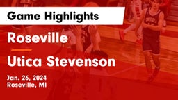 Roseville  vs Utica Stevenson  Game Highlights - Jan. 26, 2024