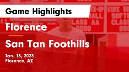 Florence  vs San Tan Foothills  Game Highlights - Jan. 13, 2023