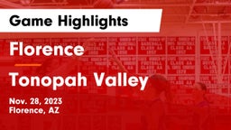 Florence  vs Tonopah Valley  Game Highlights - Nov. 28, 2023
