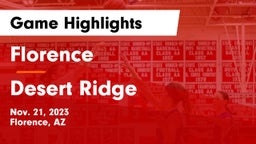 Florence  vs Desert Ridge  Game Highlights - Nov. 21, 2023