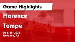 Florence  vs Tempe Game Highlights - Dec. 29, 2023