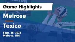 Melrose  vs Texico Game Highlights - Sept. 29, 2022