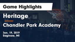 Heritage  vs Chandler Park Academy Game Highlights - Jan. 19, 2019