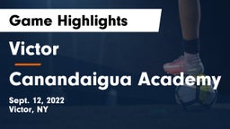 Victor  vs Canandaigua Academy  Game Highlights - Sept. 12, 2022