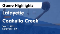 Lafayette  vs Coahulla Creek  Game Highlights - Jan. 7, 2022