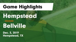 Hempstead  vs Bellville  Game Highlights - Dec. 3, 2019