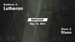 Matchup: Lutheran  vs. Dixon  2016