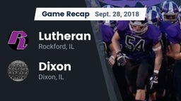 Recap: Lutheran  vs. Dixon  2018