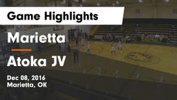 Marietta  vs Atoka JV Game Highlights - Dec 08, 2016