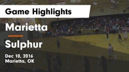 Marietta  vs Sulphur Game Highlights - Dec 10, 2016