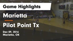 Marietta  vs Pilot Point Tx Game Highlights - Dec 09, 2016