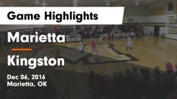 Marietta  vs Kingston  Game Highlights - Dec 06, 2016