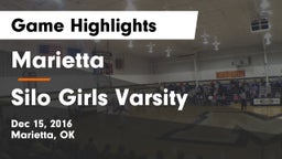 Marietta  vs Silo Girls Varsity Game Highlights - Dec 15, 2016