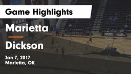 Marietta  vs Dickson Game Highlights - Jan 7, 2017